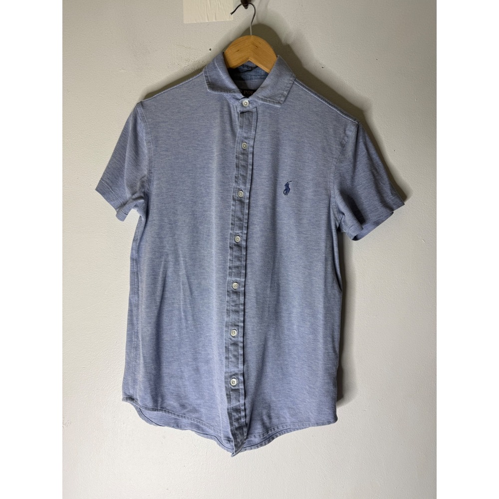 Polo‎ Ralph Lauren blue cotton collar short sleeve button down custom slim fit S
